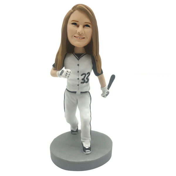 Baseball Player Bobblehead with Baseball Bat